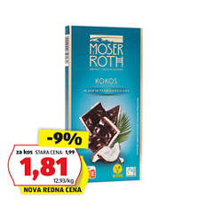 Polnjena temna čokolada, s kokosom