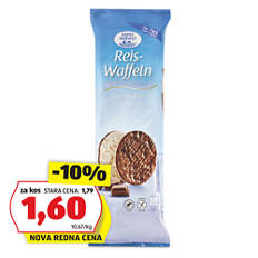 Riževi vaflji, mlečna čokolada