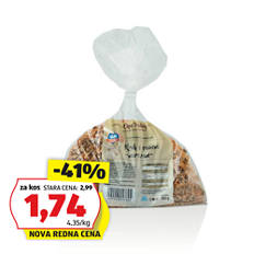 Narezan kruh, s semeni