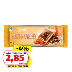 Mlečna polnjena čokolada, arašidi in karamela