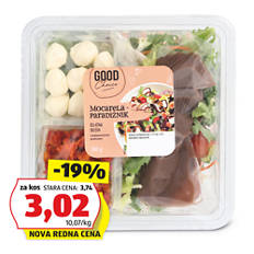 Solata s prelivom, mozzarella-paradižnik