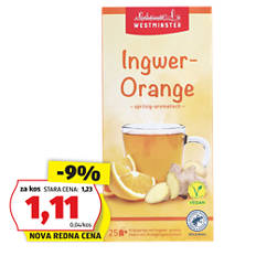 Mešanica ingverjevega čaja, ingver - pomaranča