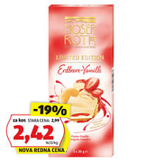 Polnjena čokolada, jagoda-vanilja