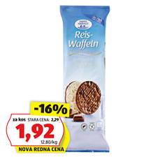 Riževi vaflji, mlečna čokolada