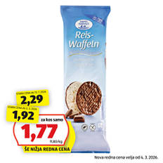 Riževi vaflji, mlečna čokolada
