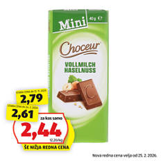 Mini čokoladice, mlečna čokolada z lešniki