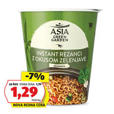 Instant rezanci, zelenjava