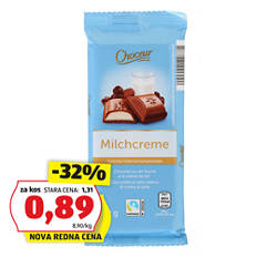 Polnjena čokolada, mlečna krema