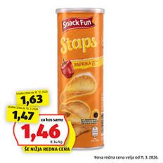 Čips v tulcu, paprika