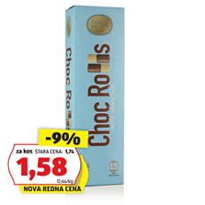 Čokoladne vafelj rolice,  z mlečno čokolado