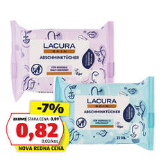 Robčki za odstranjevanje ličil, normalno in mešano kožo