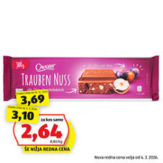 Čokolada z rozinami in lešniki