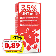 Trajno mleko brez zamaška, 3,5%