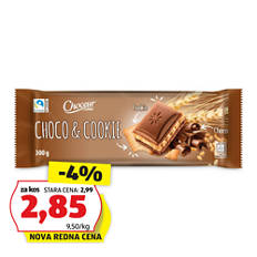 Mlečna polnjena čokolada, kakavov piškot