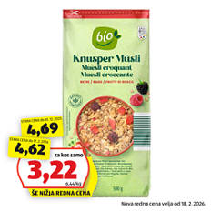 Bio hrustljav muesli, jagodičevje