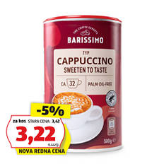 Cappuccino, z manj sladkorja