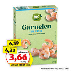 Bio zamrznjene garnele, naravne