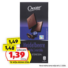 Temna čokolada s sadjem, borovnica