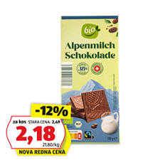 Bio čokolada, mlečna