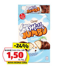 Mlečne čokoladice Jumbo, kokos