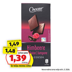 Temna čokolada s sadjem, malina