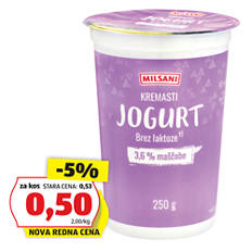 Jogurt, 3,6 % m. m., brez laktoze