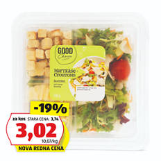 Solata s prelivom, sir-krutoni