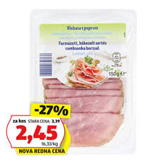 Lahki narezek, narezana šunka s poprom