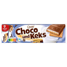 Barre chocolatée aux biscuits, lait