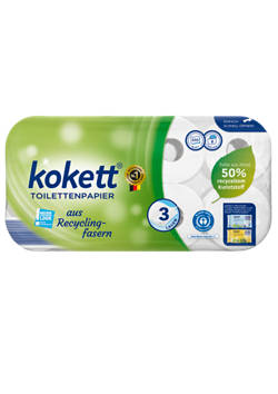Recycling Toilettenpapier 3-lagig, 8 x 220 Blatt