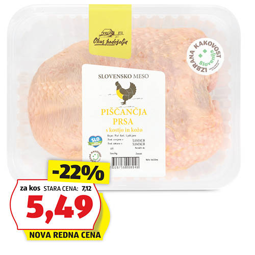 piščančje prsi s kostjo in kožo