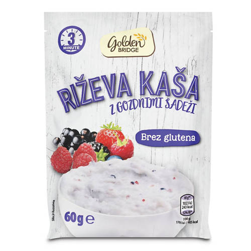 riževa kaša z gozdnimi sadeži