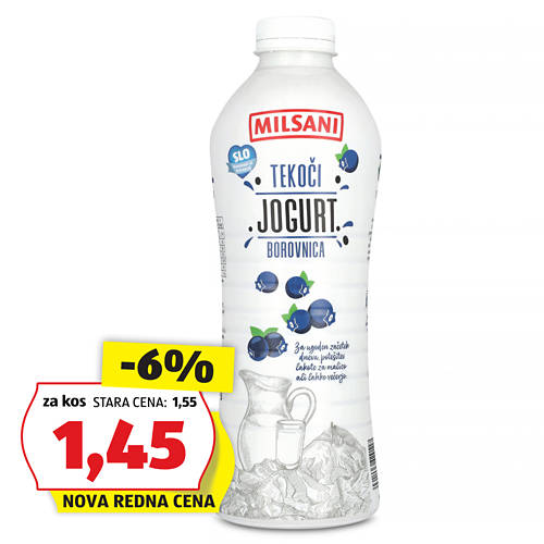 sadni tekoči jogurt, borovnica
