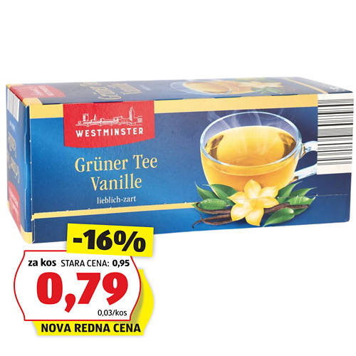 zeleni čaj, vanilja