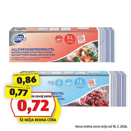 Skupina 1, Vrečke za zamrzovanje, 1 l