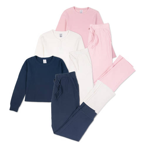 Gruppe 1, Waffle Pyjama, Marineblau, S 36/38