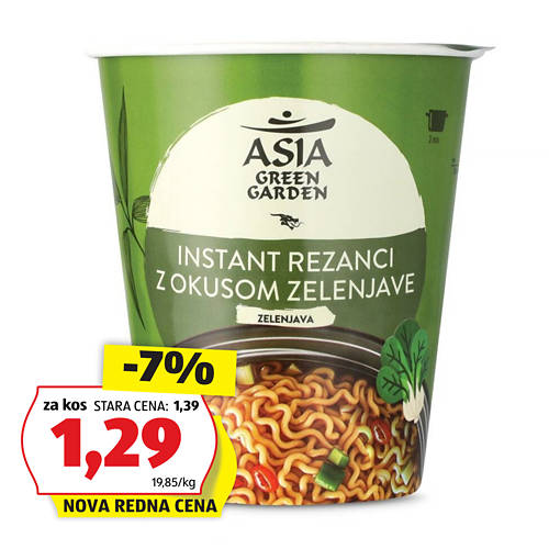 instant rezanci, zelenjava, asia green garden, 65g