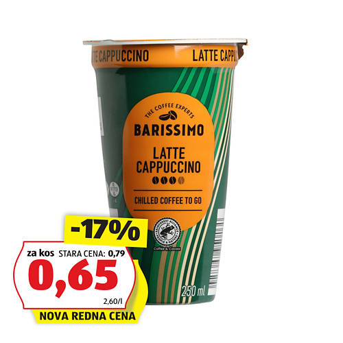 kavni napitek, cappuccino, barissimo, 250ml