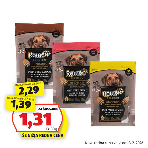 Skupina 1, Priboljški za pse, govedina