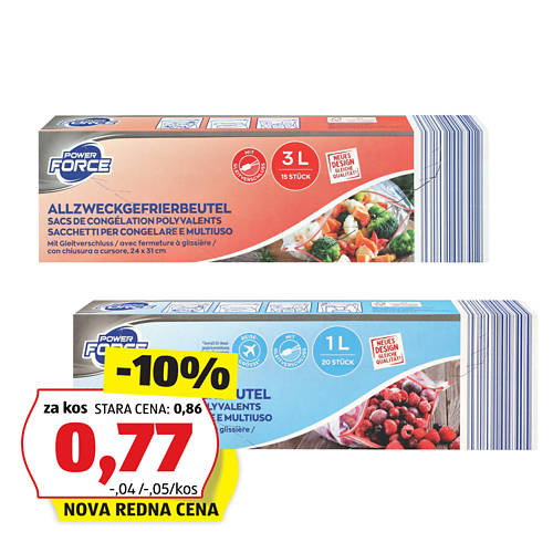 Skupina 1, Vrečke za zamrzovanje, 1 l