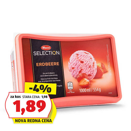 premium sladoled, jagoda