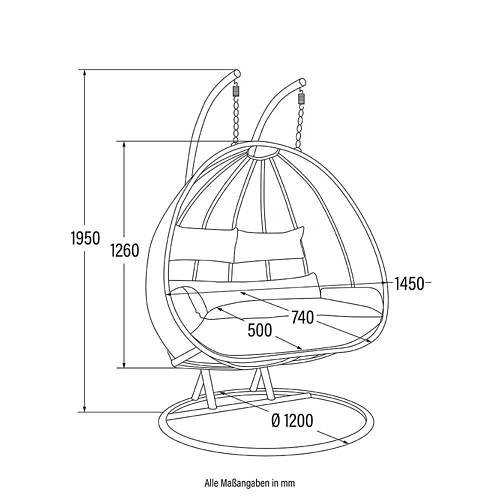 Details 3, Polyrattan Hängesessel mit Regenabdeckung