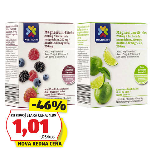 Skupina 1, Magnezij direkt, gozdna jagoda