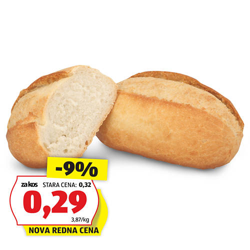 pšenična štručka, backbox, 80g