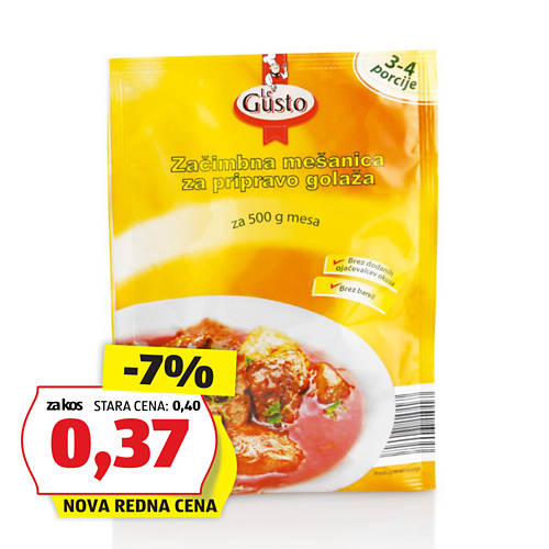 začimbna mešanica za pripravo jedi, za golaž