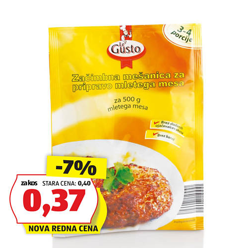 začimbna mešanica za pripravo jedi, za mleto meso