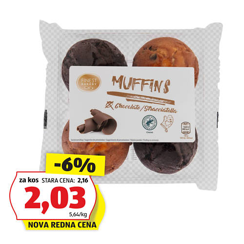 mafini, stracciatella-čokolada
