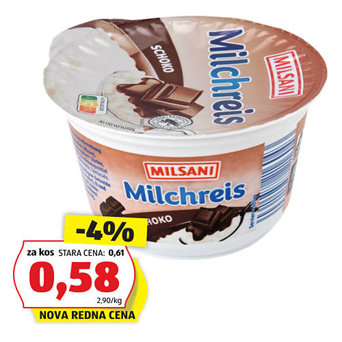 mlečni riž, čokolada