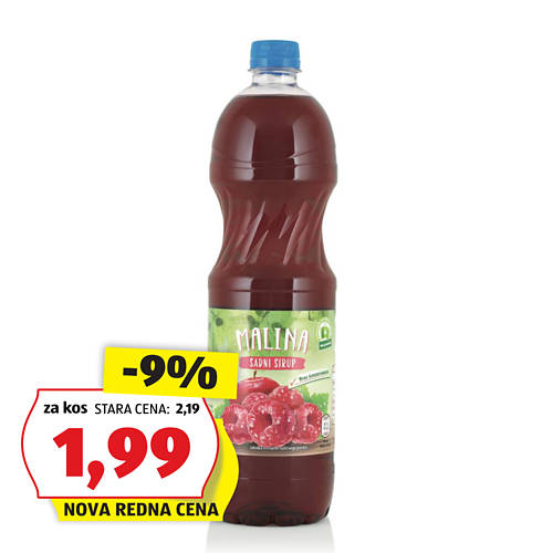 sadni sirup, malina