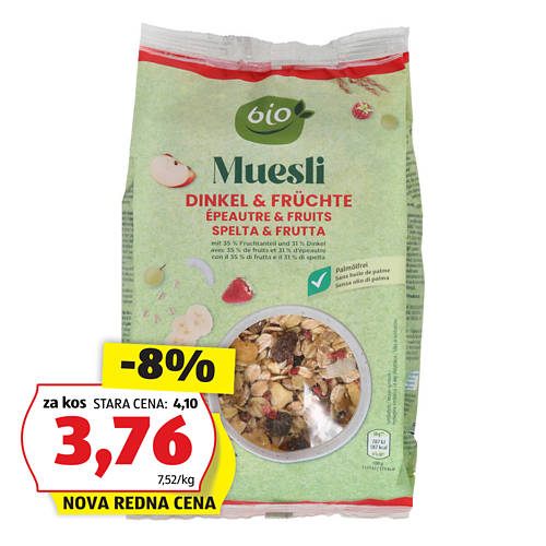 bio muesli, pira-sadje